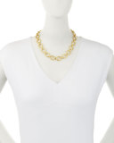 19K Gold Smooth Link Necklace, 17"