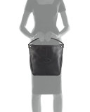 Mystery Leather Hobo Bag, Black