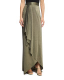 The Daylight Draped Metallic Maxi Skirt, Gold
