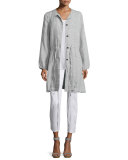 Double-Face Linen/Cotton Long Jacket 