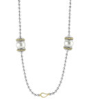 Luna 9mm Pearl Link Station Necklace, 36"
