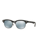 Mirrored Clubmaster® Sunglasses, Black/Gray