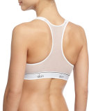 Natasha Organic Pima Cotton-Blend Racerback Logo Bralette 