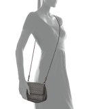 Intrecciato Small Chain Crossbody Bag, Gray