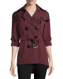 Knightsdale Hooded Relaxed Trenchcoat, Deep Claret