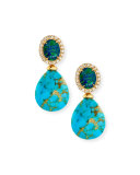 Signature Turquoise & Opal Drop Earrings with Diamonds