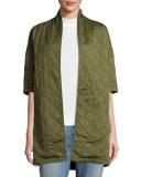 Quilted Car Coat, Hunter Green