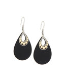 Dot Carved Black Onyx Drop Earrings