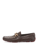 Limited Edition Parigi Ostrich Gancini Driver, Brown