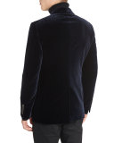 Shelton Base Velvet Sport Jacket, Navy