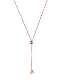 O'Hara 24K Rose Gold Solitaire Y-Drop Necklace