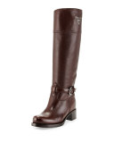 Cervo Antik Logo Riding Boot, Brown (Caffee)