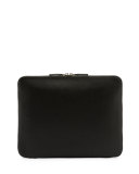 Zip-Around Leather Portfolio Case, Black