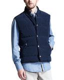 Microfiber Snap Vest, Navy