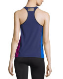 Colorblock Racer Sport Tank, Berry