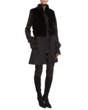 Rabbit-Fur Knit Vest, Caviar