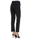Elastic-Waist Slim Pants, Black