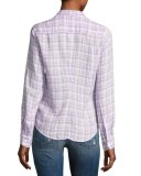 Barry Grid Check Oxford Shirt, Purple