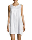 Tina Shadow-Stripe Sleeveless Sleepshirt