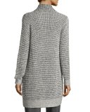 Organic Peruvian Cotton Boucle Cardigan, Ash-Soft/White
