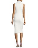 Leticia Sleeveless Ponte Midi Dress, Cream