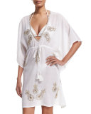 Baha Mar Embroidered Caftan Coverup, White