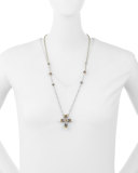 Pink Tourmaline Cross Pendant Necklace