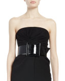Wide Patent-Leather Belt, Black