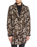 Camille Short Animal-Print Cocoon Jacket, Multicolor