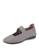 Bela Stretch Mary Jane Flat, Pewter