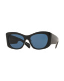 Bother Me Cat-Eye Sunglasses, Black