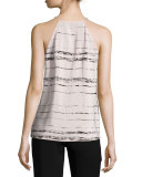 Shadow-Stripe Silk Racerback Cami