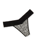 Original-Rise Bitty Kitty Thong, Black/White