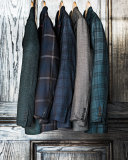 Plaid Two-Button Sport Coat, Navy/Brick