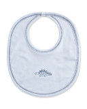 Dino Daze Reversible Pima Bib, Blue