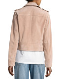 Suede Moto Jacket, Blush