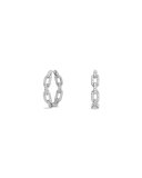 Stax Diamond Chain Link Earrings in 18K White Gold