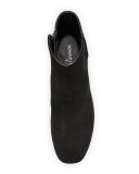Jakk Suede Chunky-Heel Bootie, Black