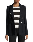 Double-Breasted Scuba Jacket, Navy
