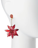 crystal flower drop earrings