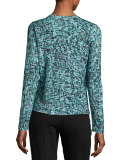 Tweed Jacquard Cardigan, Bay