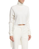 Turtleneck Knit & Woven Pullover