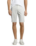 Flat-Front Sateen Shorts