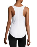Josie Ribbed Scoop-Neck Tank, White