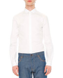 Solid Long-Sleeve Shirt, White