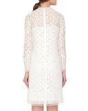 Geometric Lace Shift Dress 