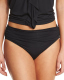 Antilles Ruched Classic Swim Bottom, Black