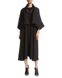 Sleeveless Bateau-Neck A-Line Dress, Black