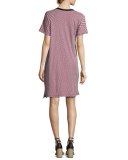 Racer Stripe T-Shirt Dress, Red/Navy