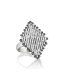 Spring Silver Diamond-Shaped Ring, Sz 6